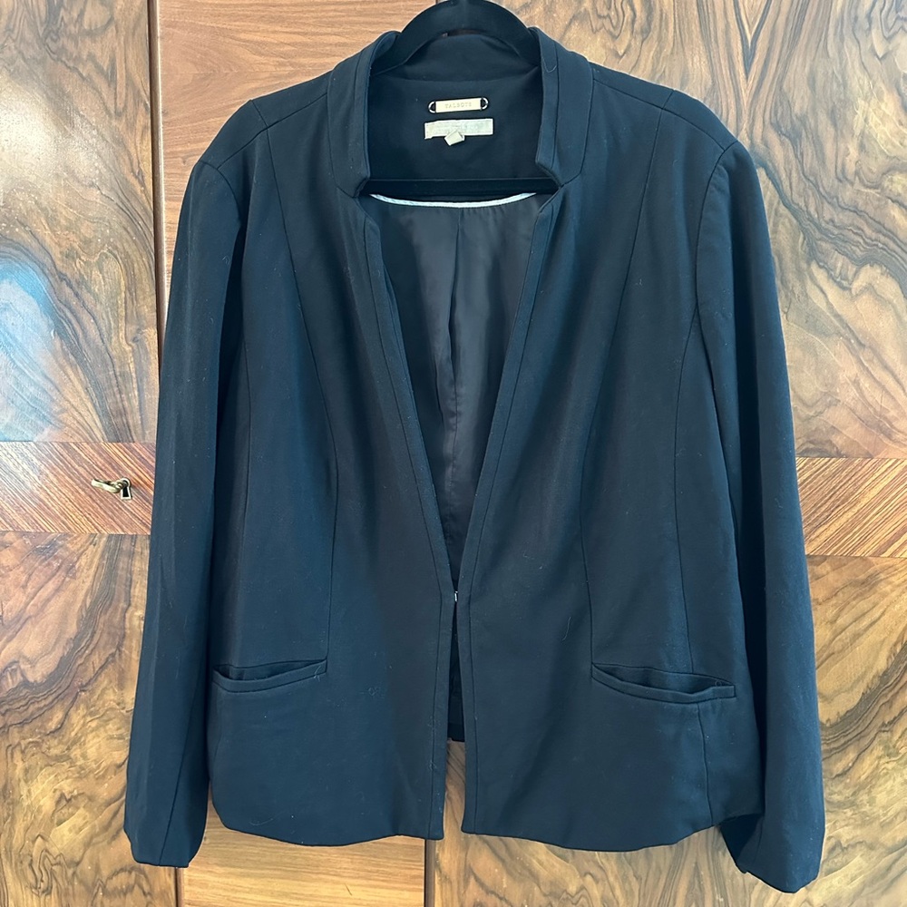 Talbots knit cotton blazer in black 16w